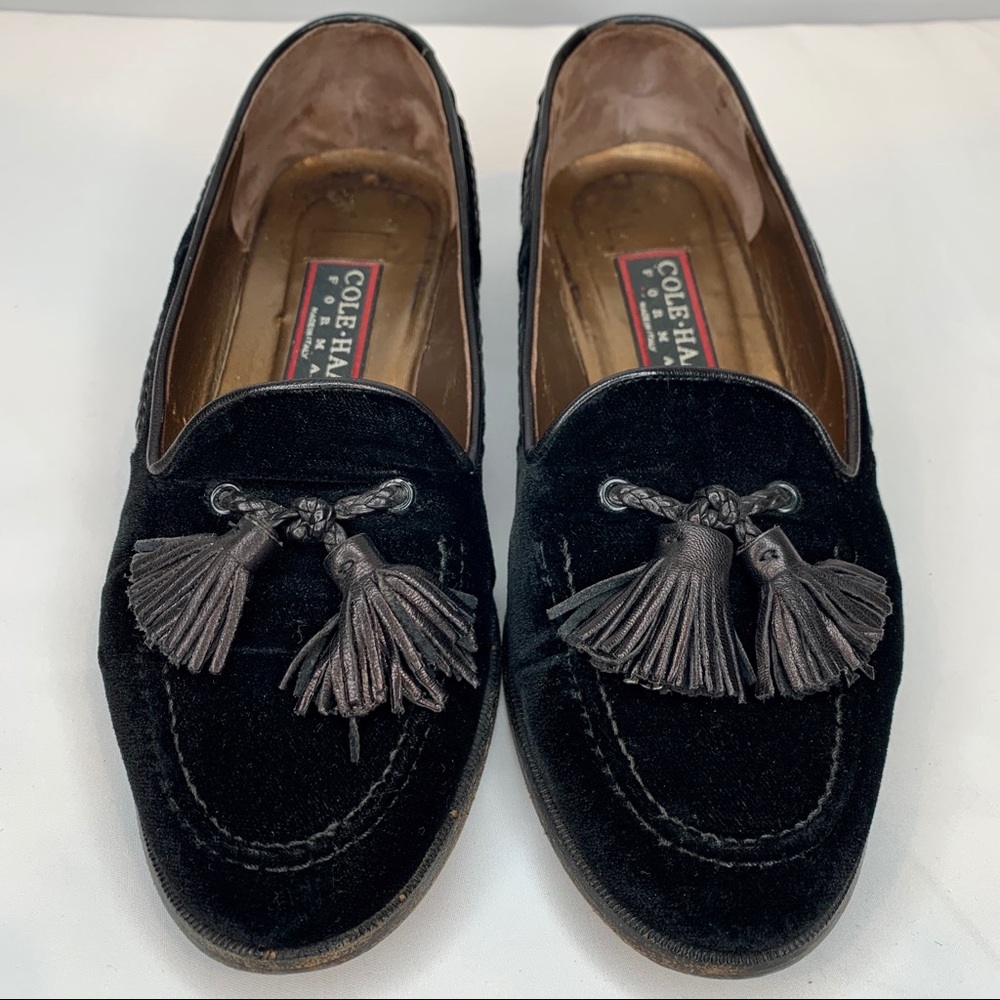 Cole Haan Formal Black Velvet Loafers Size 6B